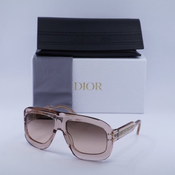 Dior DIORSIGNATURE M1U 40F1 Aviator Sunglasses - Transparent Pink/Roviex - Picture 4 of 10